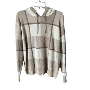 Rachel Roy Pullover Color Blocked Hooded sweater size L